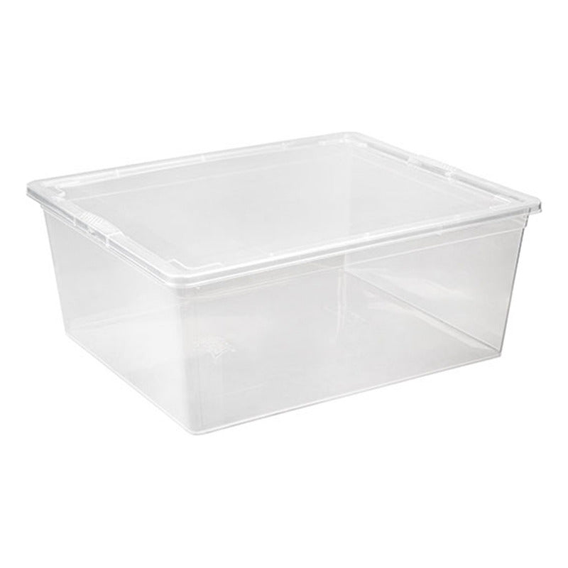 X2 Caja Organizadora Apilable Reyplast Modubox 19 L Con Tapa Transparente Lisa