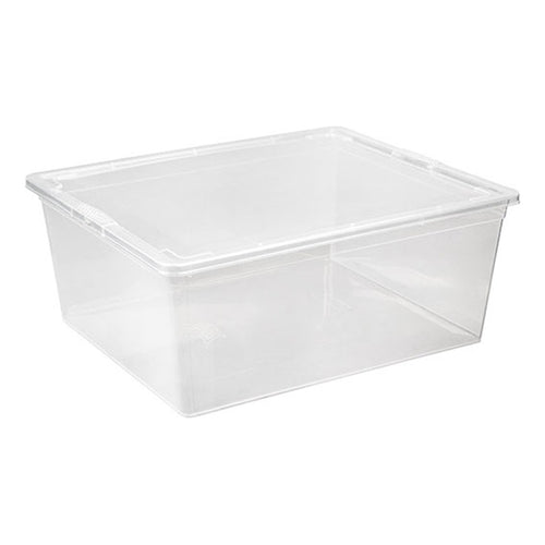 Caja Organizadora Apilable Reyplast Modubox 19 L Con Tapa Transparente Lisa