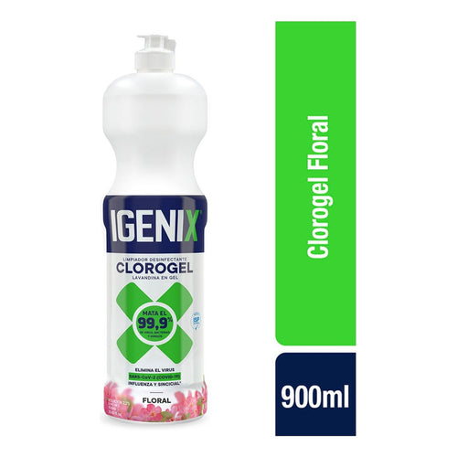 Pack X2 Limpiador Cloro Gel Igenix Floral 900ml