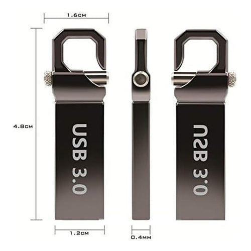 Pendrive Usb Flash Drive 16 Gb 3.0  Llavero Metalico Plateado Liso