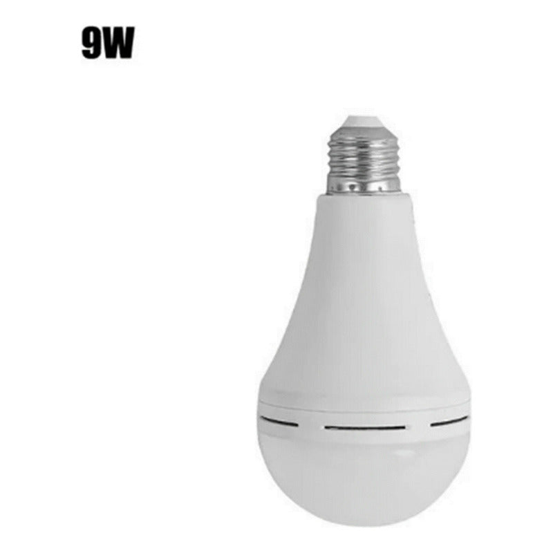 Pack X5 Ampolleta Led E27 Recargable Luz Emergencia Foco 9w Blanco Frío