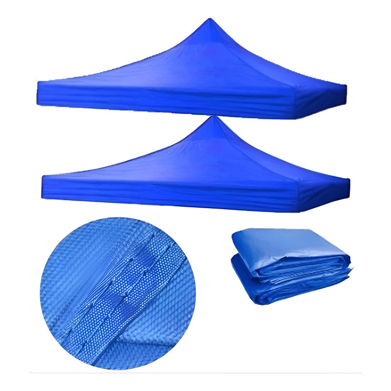 Pack X2 Lona Repuesto Proteccion Uv Toldo 3x3 Carpa Techo Azul