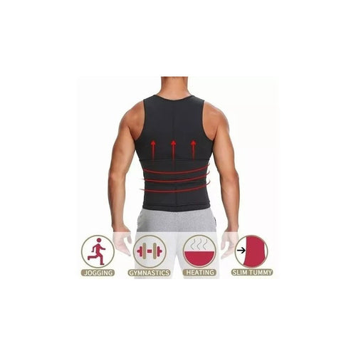 Faja Polera Camiseta Reductora Modeladora Hombre Con Velcro