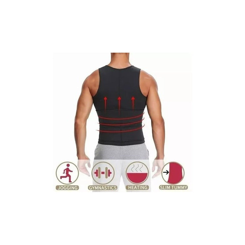 Faja Polera Camiseta Reductora Modeladora Hombre Con Velcro
