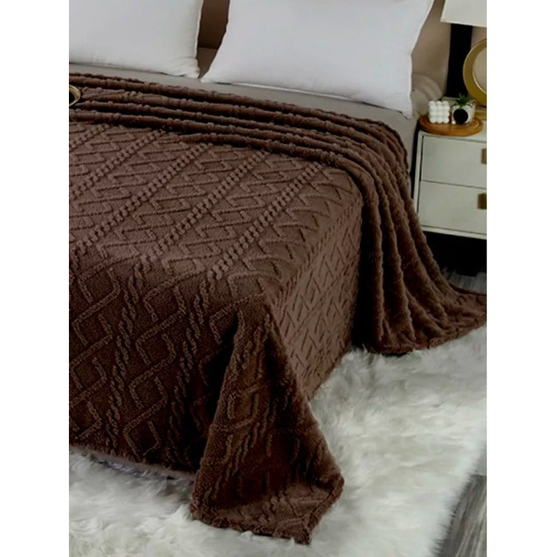 Frazada Texturizada Con Chiporro Manta Sherpa 150x200cm