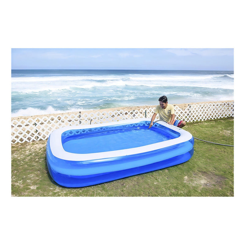 Piscina Familiar Inflable Rectangular 2.62mx1.75m Verano Color Azul