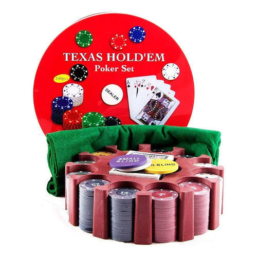 Set Juego Mesa Poker 240 Fichas Profesionales Paño Naipes Poker