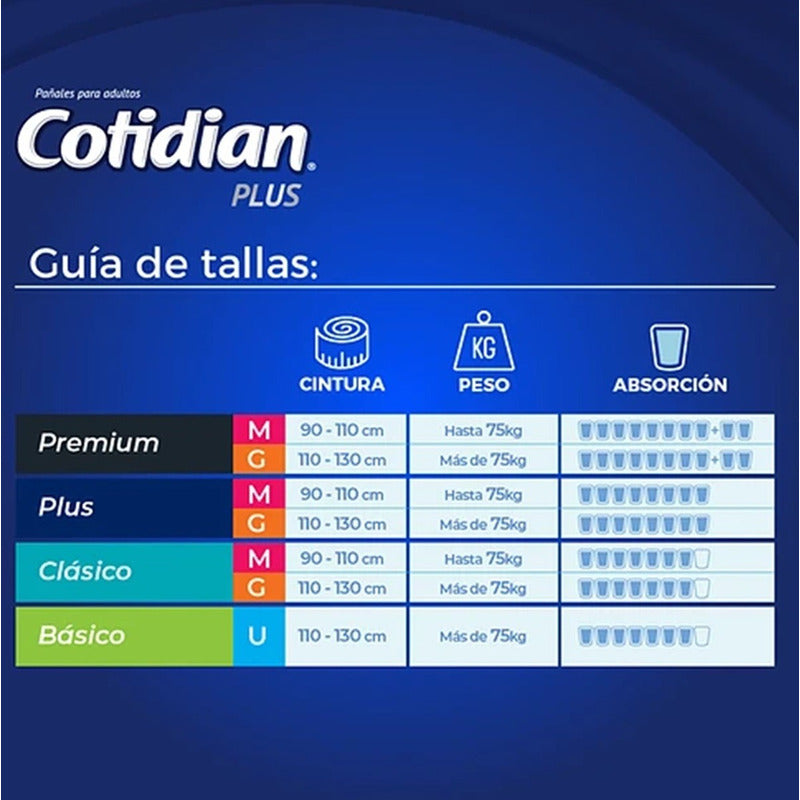 Pañales De Adulto Cotidian Plus Tamaño Mediano 20unid
