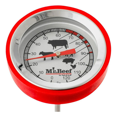 Termómetro Para Carne Mr Beef Asado Parrilla Bbq Rojo