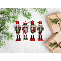 Set 4 Cascanueces Navidad De Madera Navideño Colgante Adorno