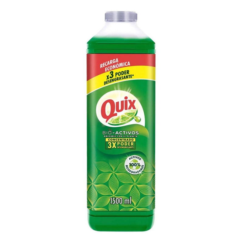 X2 Lavaloza Quix Concentrado Bio Activos Recarga 1.5l Limon