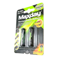 Pilas Recargables Aaa Maxday 2800mah Pack X2 Energía Durable