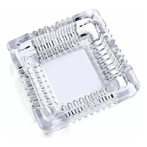 Cenicero De Vidrio Cristal Cuadrado De Lujo Mesa Escritorio Blanco Cuadrado