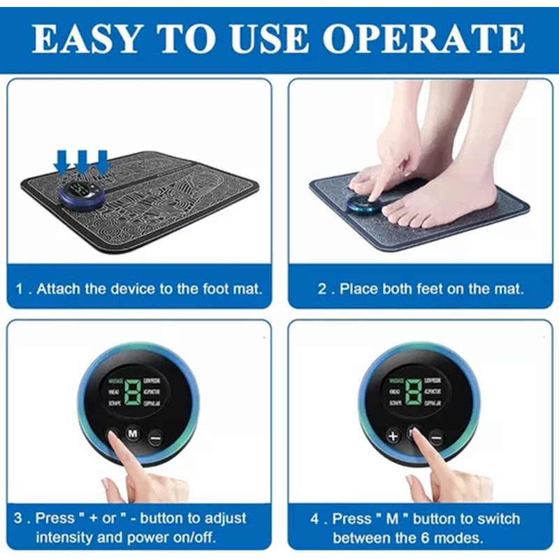 X2 Electro Estimulador Muscular Portátil Masajeador De Pies Cuadrado