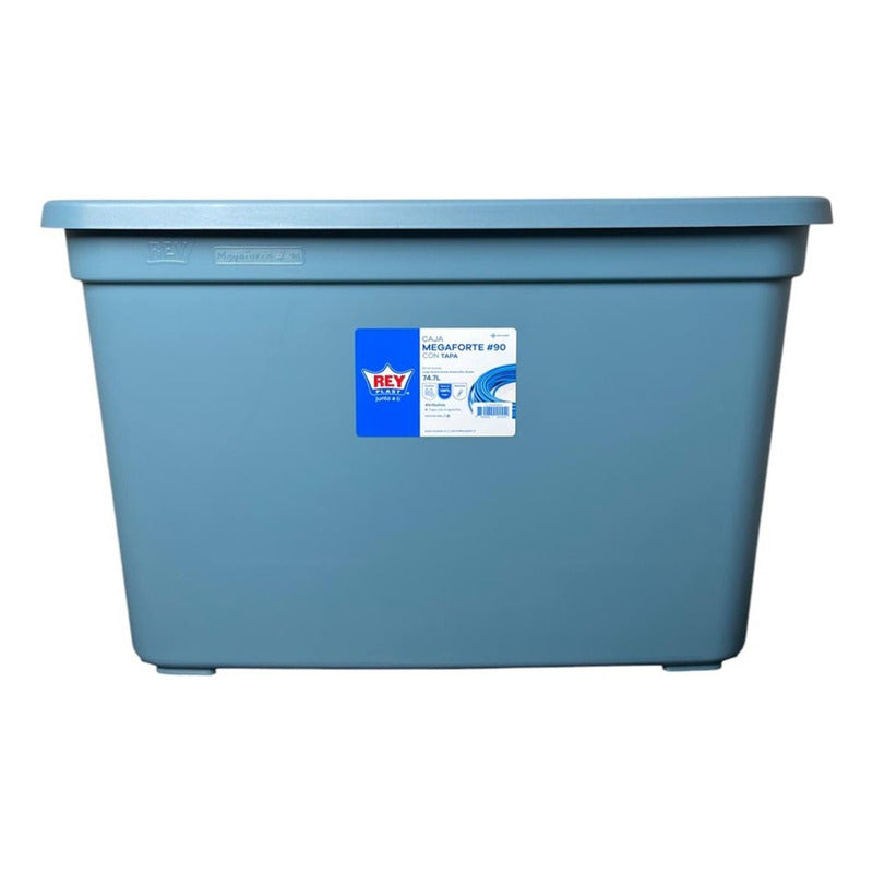 X3 Caja Organizadora Almacenamiento Megaforte 74.7 Litros Azul Lisa