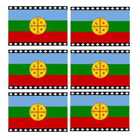 Pack X6 Bandera Mapuche Chilena Bandera Chile Mediana 90x145 Bandera Chile
