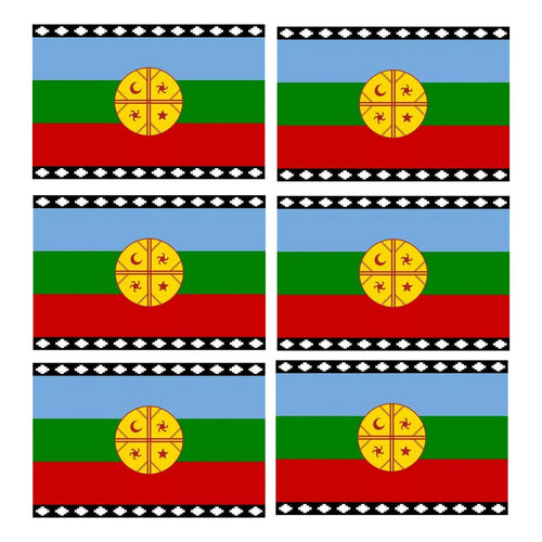 Pack X6 Bandera Mapuche Chilena Bandera Chile Mediana 90x145 Bandera Chile