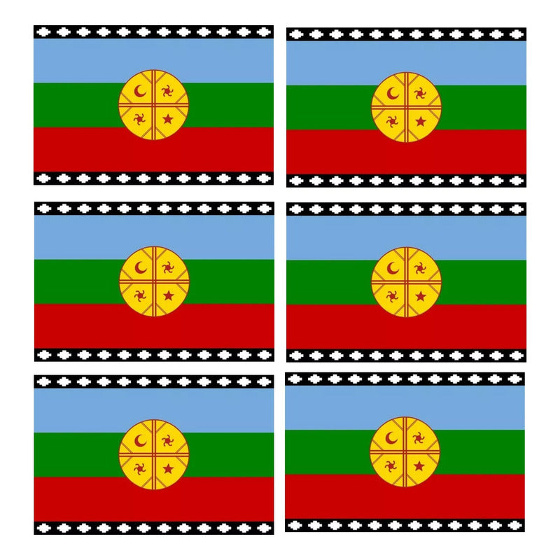 Pack X6 Bandera Mapuche Chilena Bandera Chile Mediana 90x145 Bandera Chile