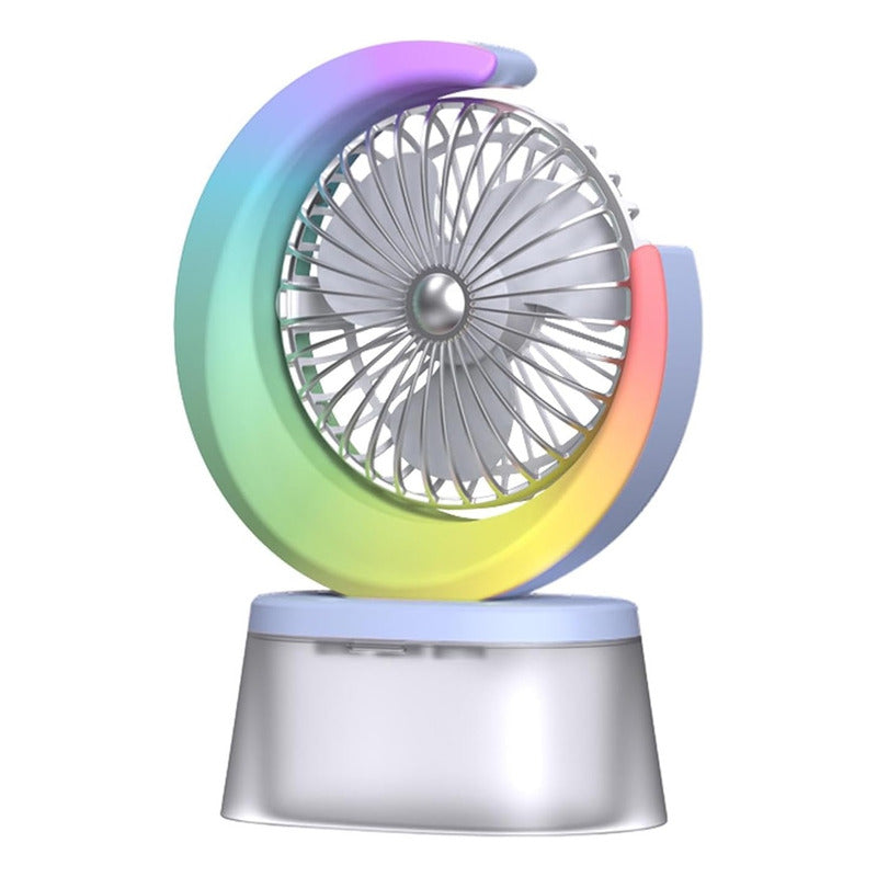 Climatizador Portátil Frío 4 En 1 Ventilador Humificador Enfriador Lampara Led 220v Usb Azul
