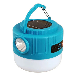 Lámpara Solar Led Recargable Portátil Luz Emergencia Camping Azul