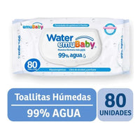 X2 Toallitas Húmedas Water Emubaby 80unid Hipoalergénicas