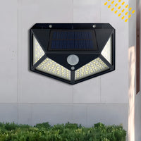 Lámpara Solar De 100 Led Con Sensor De Jardín, Impermeable, Color Negro