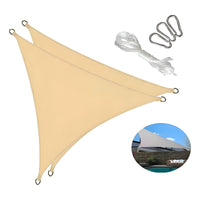 Pack X2 Toldo Vela Triangular 3x3x3 Cubierta Terraza Jardin Beige