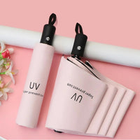 X2 Paraguas Uv Retractil Manual Sombrilla Bolsillo Portatil