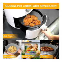 2 Moldes Bandeja Silicona Air Fryer Freidora Anti-adherente Blanco