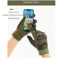 Guantes Protección Tácticos Motocicleta Bicicleta Dedo Touch Verde Xl
