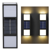 Pack 2 Aplique Foco Solar Exterior Aplique Led Bidireccional Negro