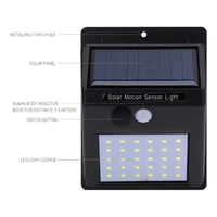 Lampara 30 Led Solar Reflector Exterior Jardin Sensor Luz Color Negro