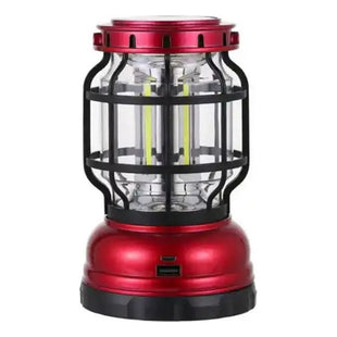 Lampara Multifuncional Camping Recargable Usb Energía Solar Rojo