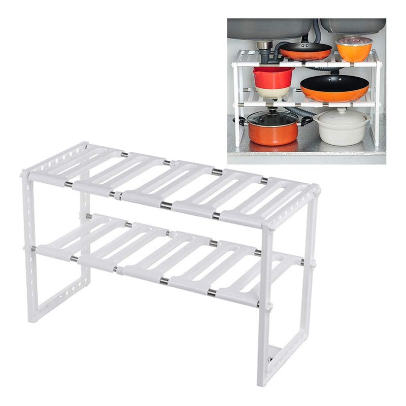 Estante Organizador De Ollas Ajustable Cocina Baño Multiuso