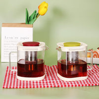 Tetera De Vidrio Con Infusor De Té + Tazas Resistente Calor