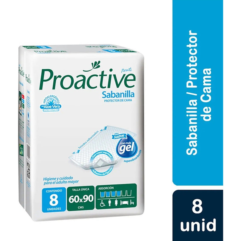 Protector De Cama Proactive Sabanilla 8unid Superabsorbente