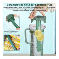 Set Jarra 2 Litros + 4 Vasos Agua Jugo Filtro Refrigerador