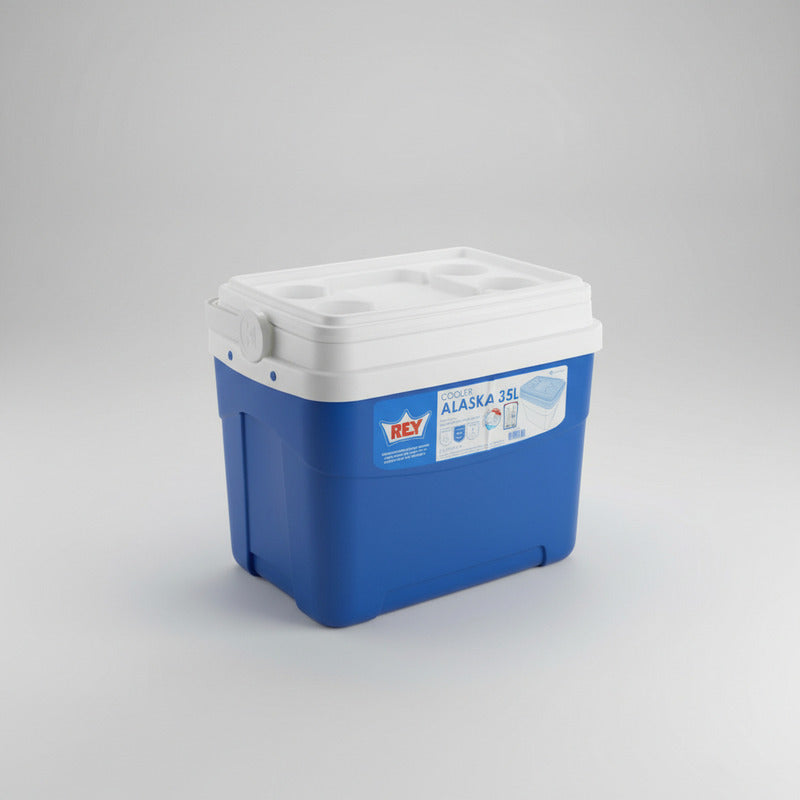 Cooler Nevera Cava Hielera Portátil 35 Litros Reyplast Azul