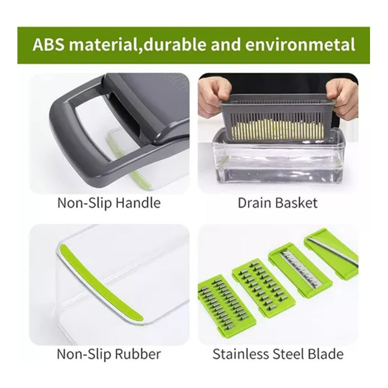 Cortador Procesador Alimentos Verduras Vegetales Importado Verde Lima