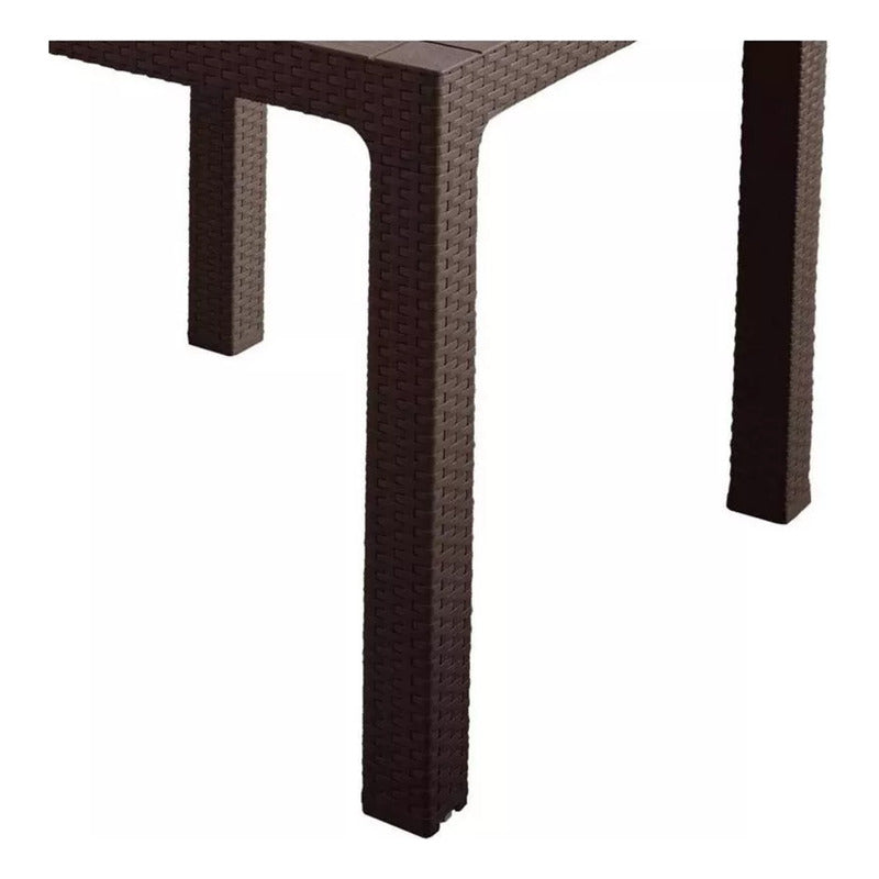 Mesa Roble Ratán Exterior Madera Living Comedor Terraza