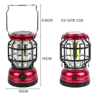 Lampara Multifuncional Camping Recargable Usb Energía Solar Rojo