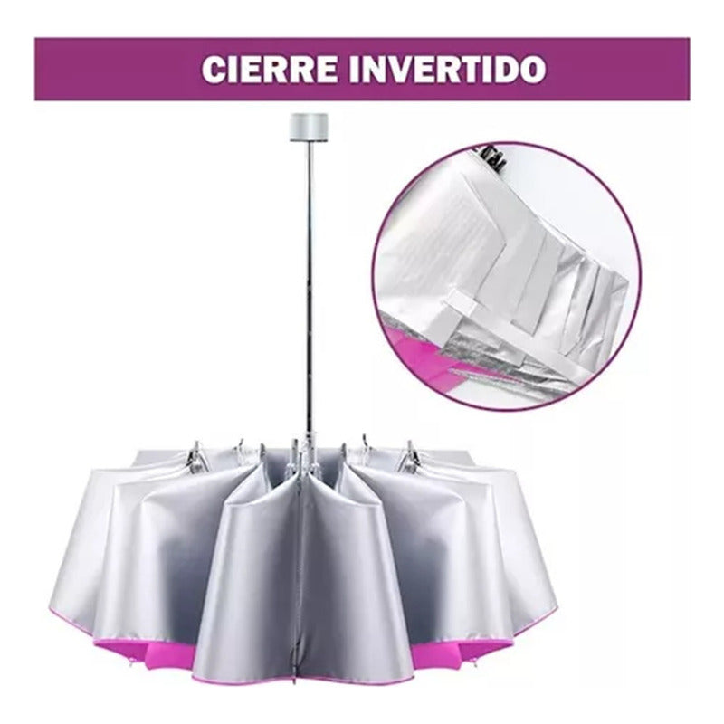 Pack X3 Paraguas Retractil Uv Manual Sombrilla De Bolsillo Negro Liso