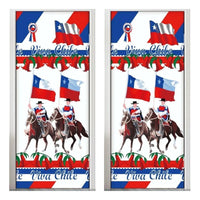 X2 Funda De Puerta Decoración Fechas Patrias 100x210cm M7