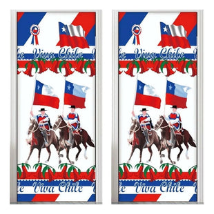 X2 Funda De Puerta Decoración Fechas Patrias 100x210cm M7