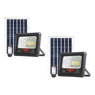 X2 Reflector Solar Panel Luz Iluminación Foco Solar Led 50w Negro Blanco Frío