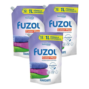 Pack X3 Suavizante Fuzol Color Plus 1litro Frescura Suavidad