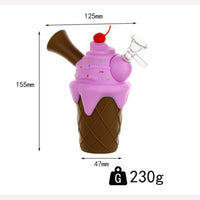 Bong Pipa Silicona Diseño Helado Desarmable + Quemador Pyrex