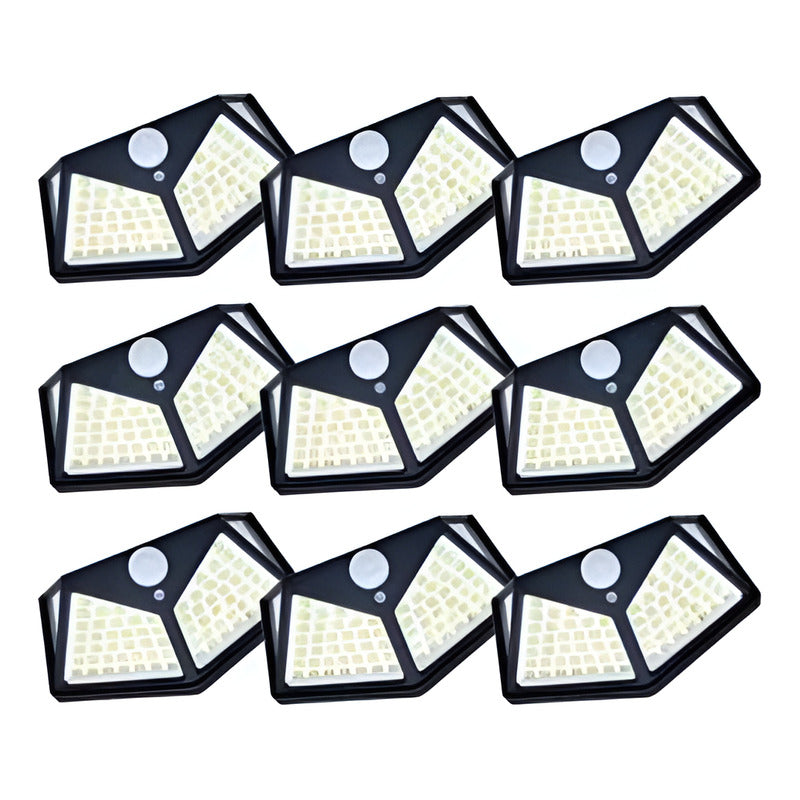 Lámpara Solar De 100 Led Con Sensor De Jardín, Impermeable, Color Negro