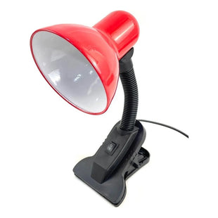 X3 Lampara Velador De Mesa Con Pinza Escritorio Flexible Rojo Blanco