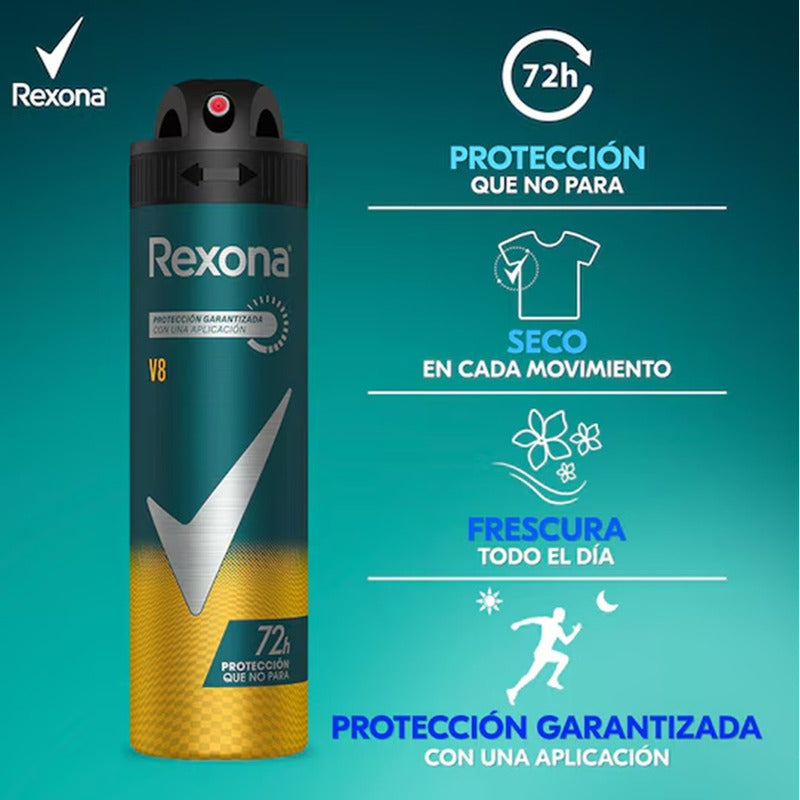 Desodorante Rexona Antitranspirante Aerosol V8 150ml 72hr